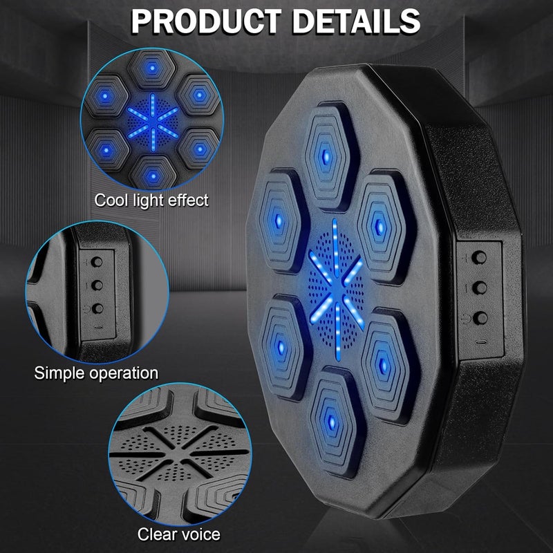 Beyn 2025 New Music Boxing Machine, Upgraded 2.0 Smart Bluetooth Music Boxing Parent-Child Games, Wall-Mounted Exercise Equipment for Home Exercise - Image 4